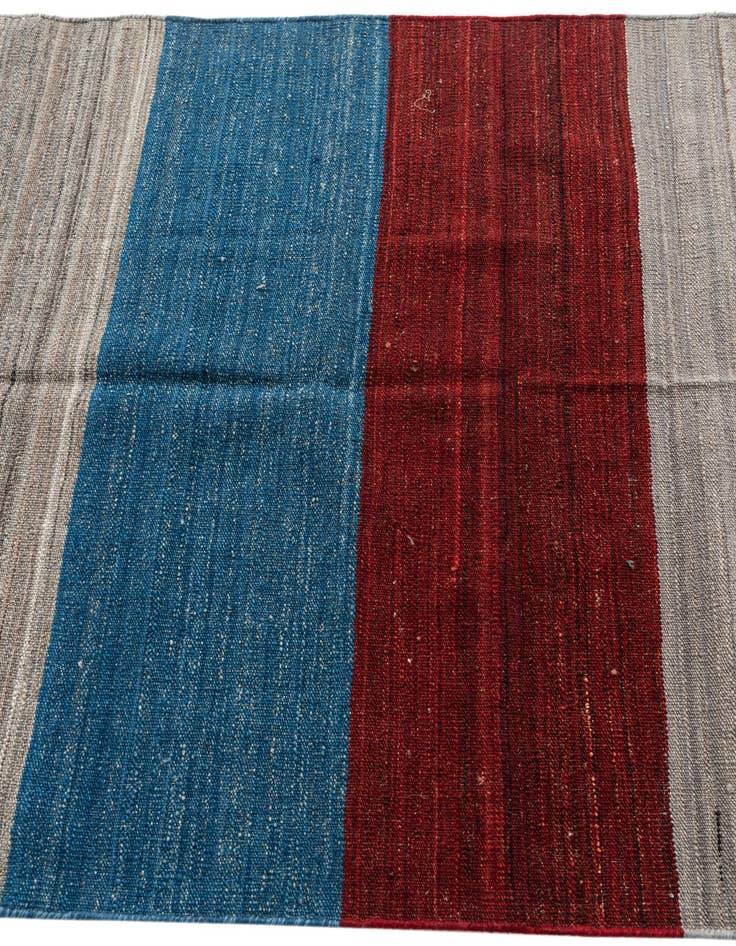 Detail image of  3' 8 x 11'  Hand Woven Kilim Modern Wool Runner Rug