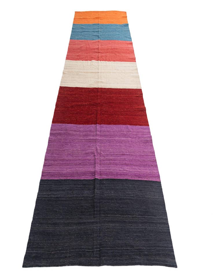 Detail image of  5' x 13' 4  Hand Woven Kilim Modern Wool Runner Rug