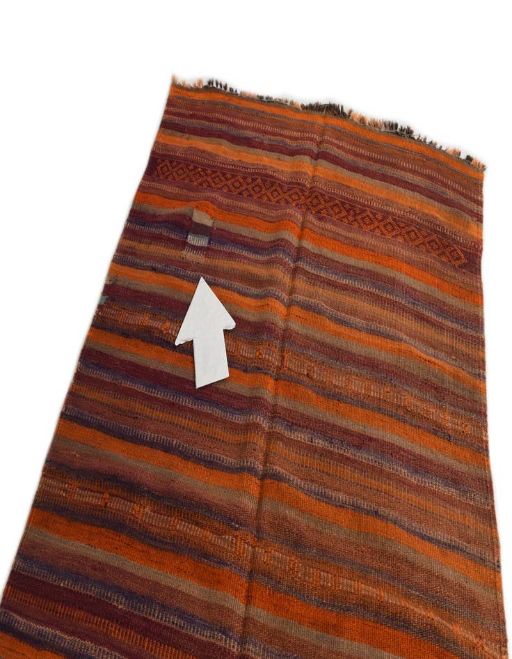 Detail image of  3' 9 x 11'  Hand Woven Kilim Modern Wool Runner Rug