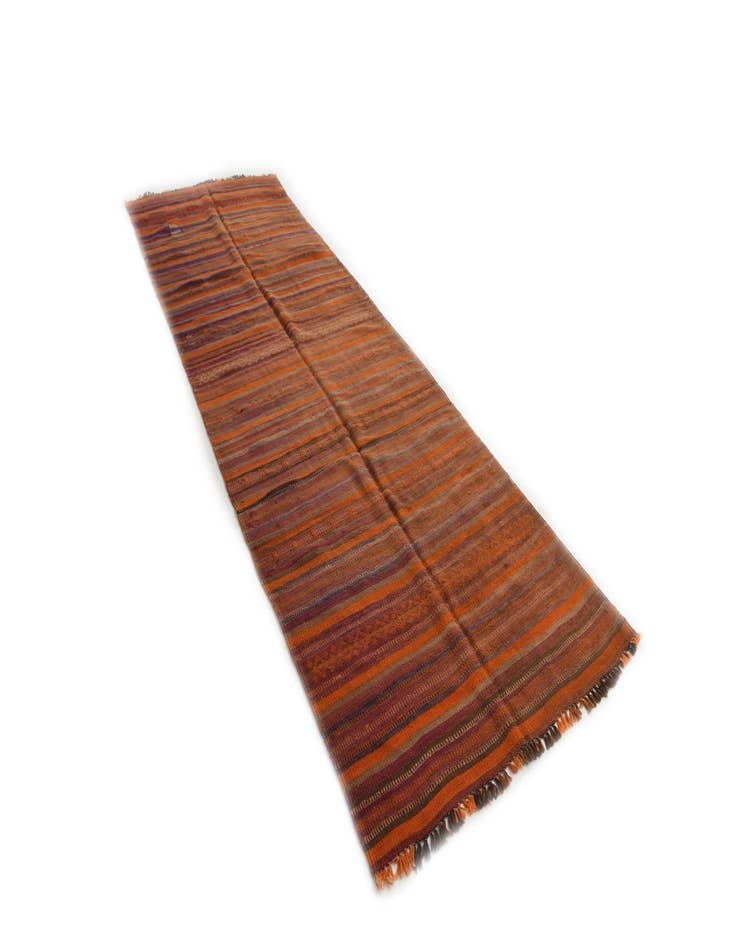 Detail image of  3' 9 x 11'  Hand Woven Kilim Modern Wool Runner Rug