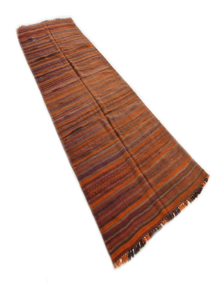 Detail image of  3' 9 x 11'  Hand Woven Kilim Modern Wool Runner Rug