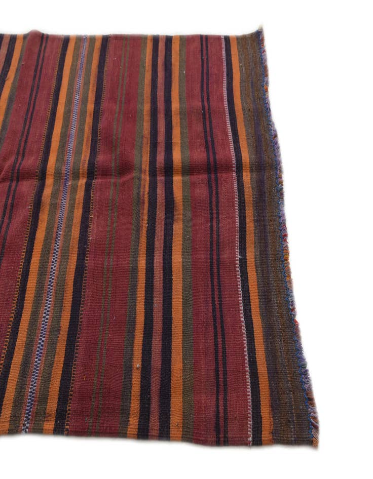 Detail image of  3' 10 x 11'  Hand Woven Kilim Modern Wool Runner Rug