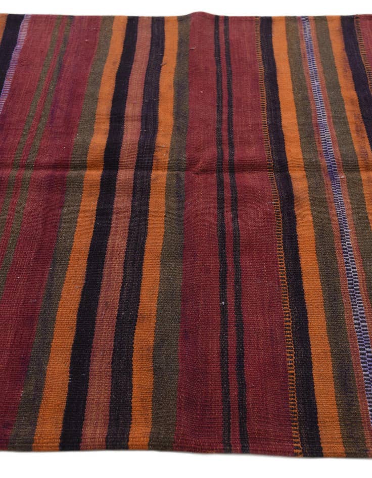 Detail image of  3' 10 x 11'  Hand Woven Kilim Modern Wool Runner Rug