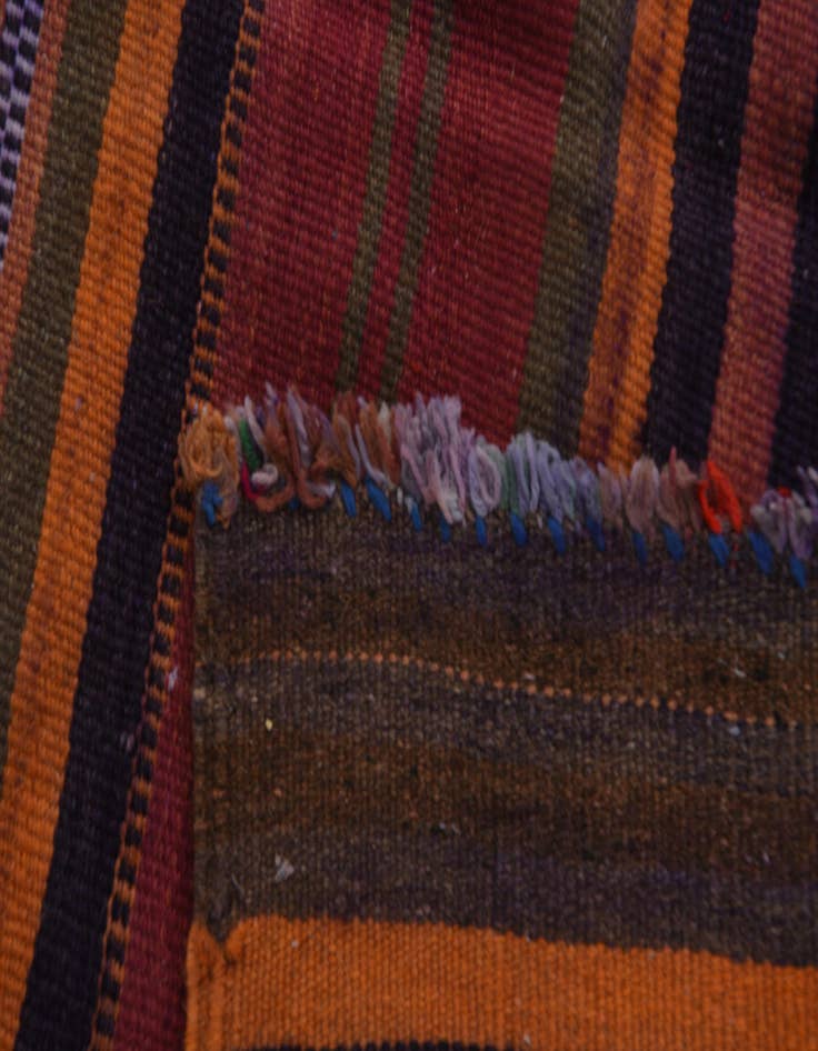 Detail image of  3' 10 x 11'  Hand Woven Kilim Modern Wool Runner Rug