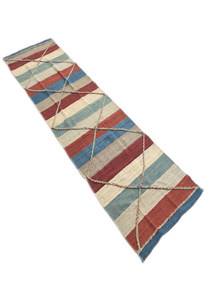 Detail image of  2' 7 x 9' 7  Hand Woven Kilim Modern Wool Runner Rug