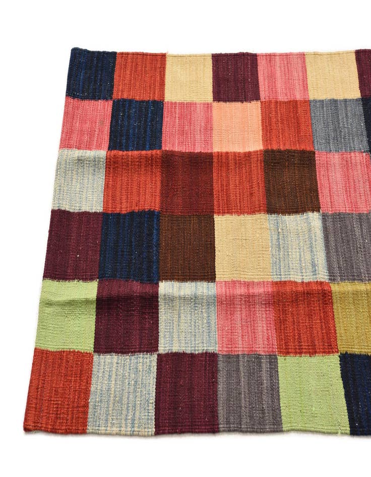 Detail image of  2' 8 x 6' 7  Hand Woven Kilim Modern Wool Runner Rug