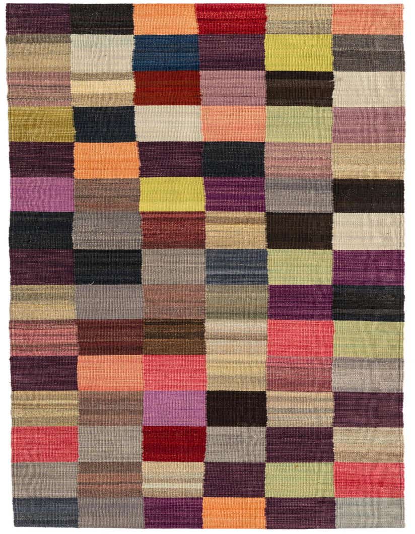 Primary image  2' 8 x 6' 7  Hand Woven Kilim Modern Wool Runner Rug