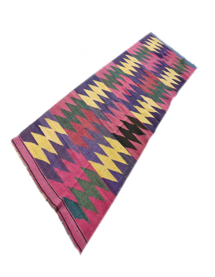 Detail image of  3' 10 x 11' 2  Hand Woven Kilim Modern Wool Runner Rug