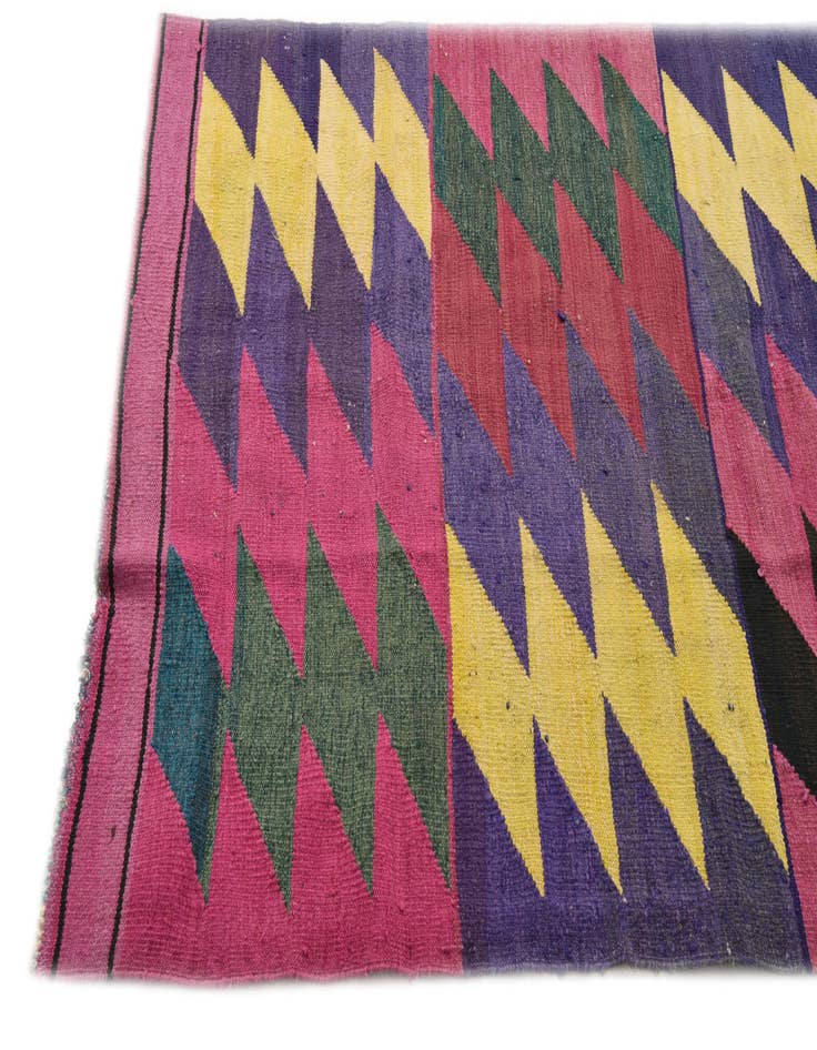 Detail image of  3' 10 x 11' 2  Hand Woven Kilim Modern Wool Runner Rug
