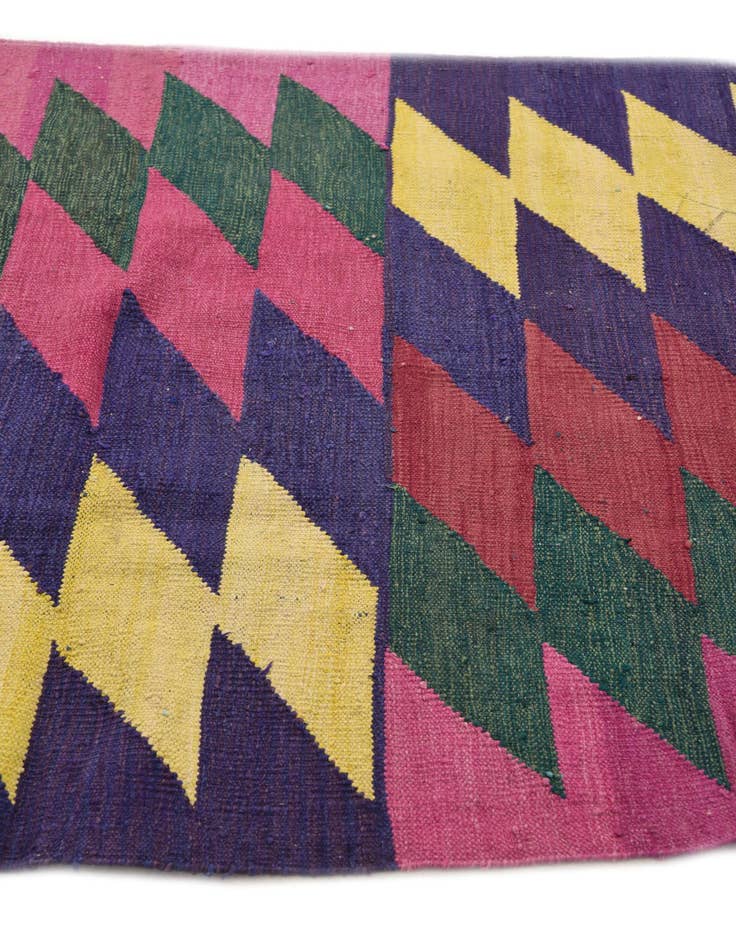 Detail image of  3' 10 x 11' 2  Hand Woven Kilim Modern Wool Runner Rug