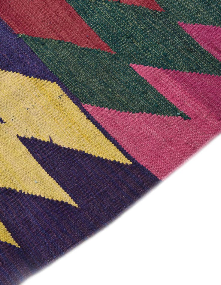 Detail image of  3' 10 x 11' 2  Hand Woven Kilim Modern Wool Runner Rug