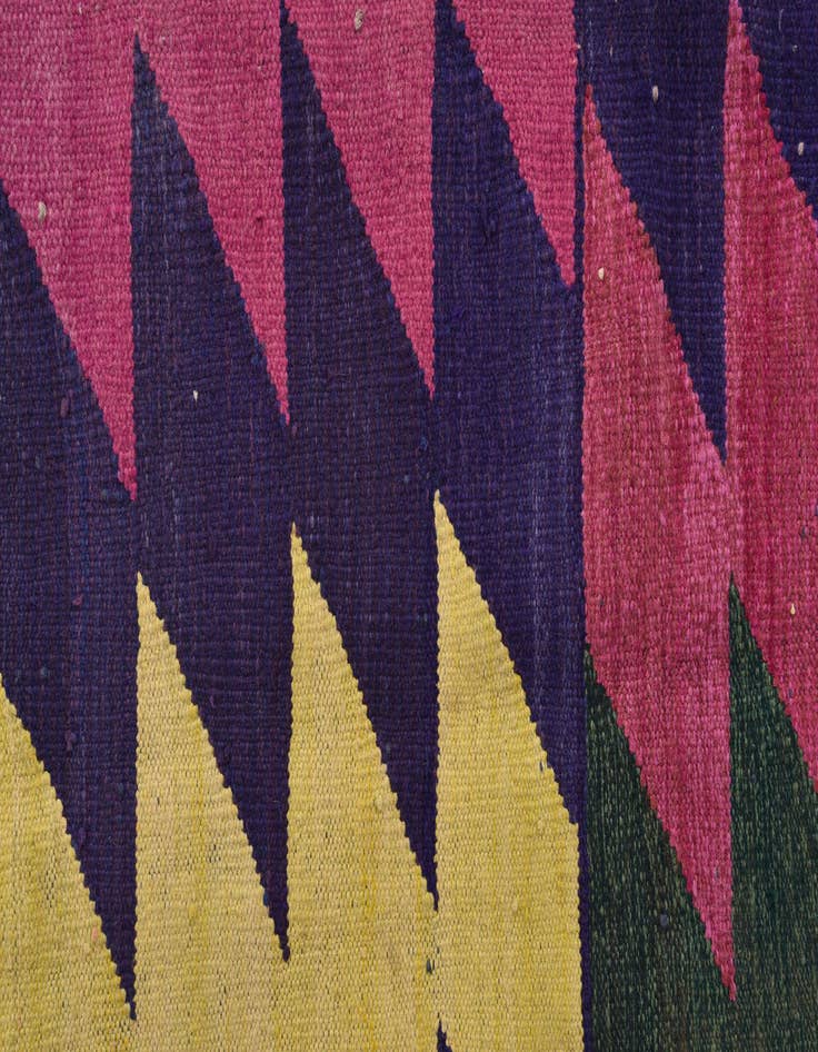 Detail image of  3' 10 x 11' 2  Hand Woven Kilim Modern Wool Runner Rug