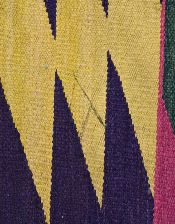 Detail image of  3' 10 x 11' 2  Hand Woven Kilim Modern Wool Runner Rug