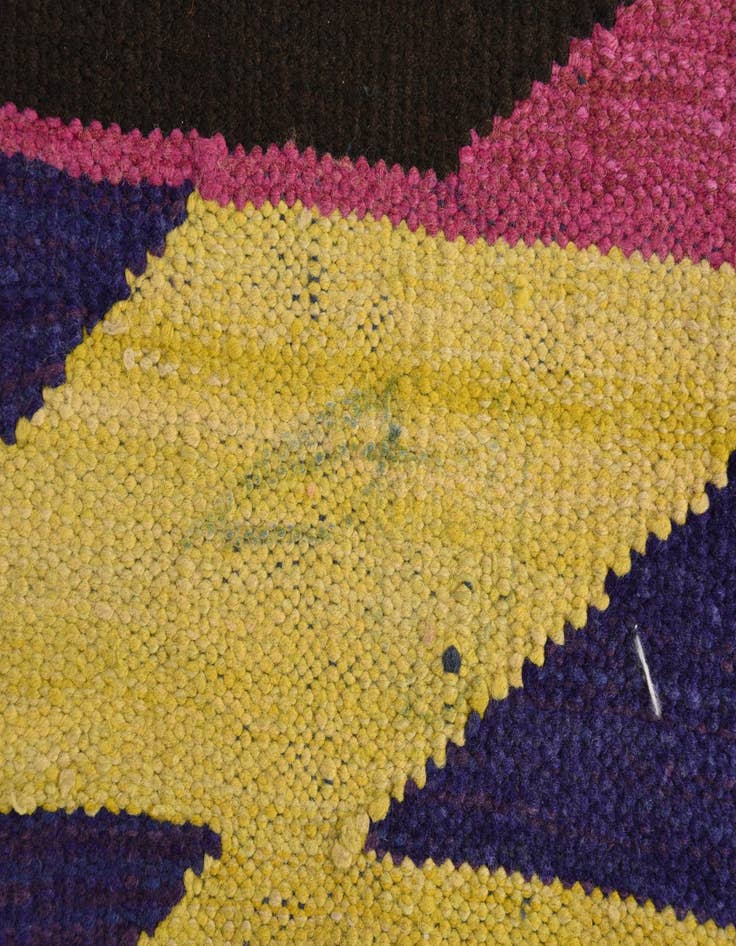 Detail image of  3' 10 x 11' 2  Hand Woven Kilim Modern Wool Runner Rug