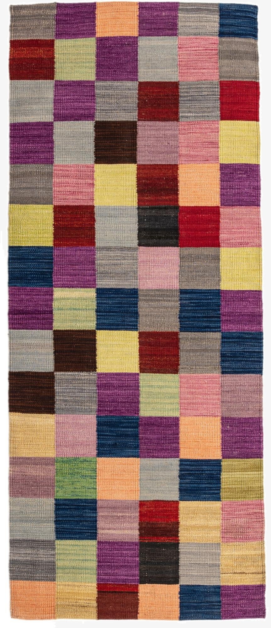  2' 9 x 6' 8  Hand Woven Kilim Modern Wool Runner Rug