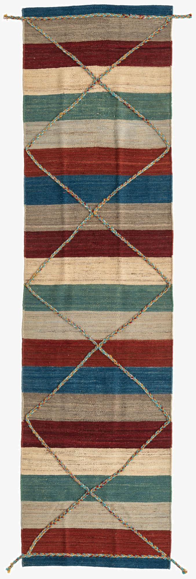  2' 7 x 9' 7  Hand Woven Kilim Modern Wool Runner Rug