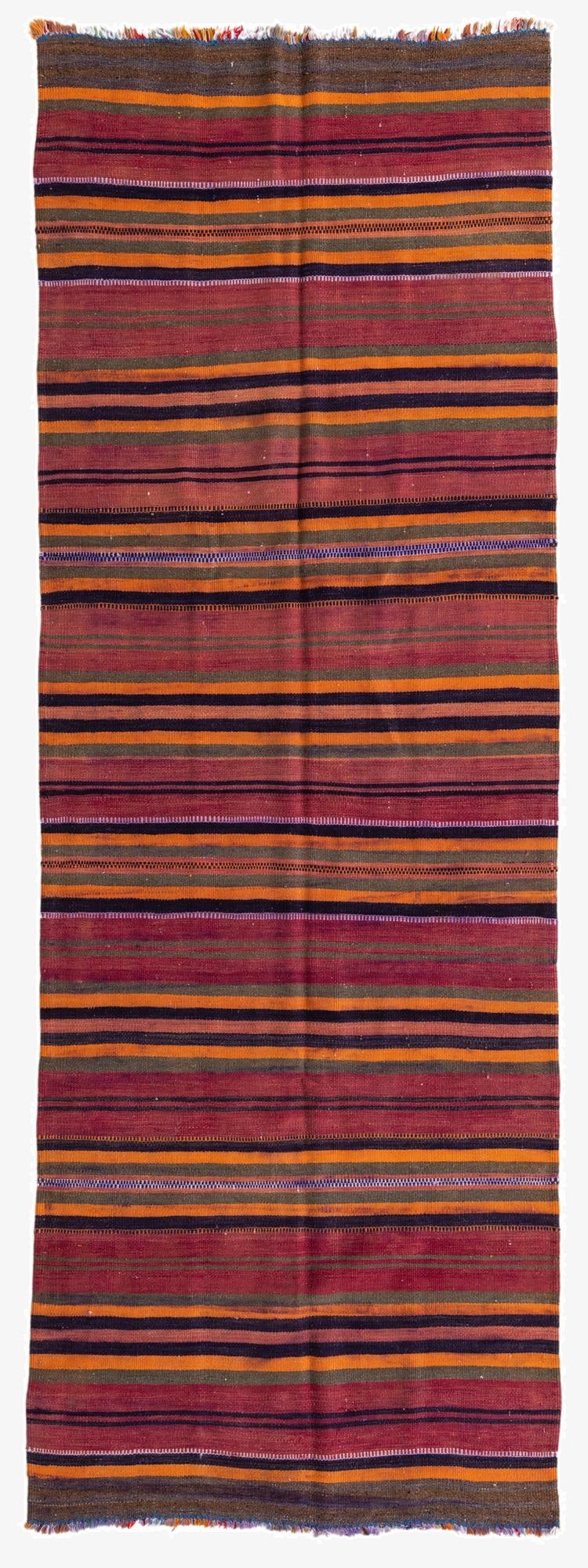  3' 10 x 11'  Hand Woven Kilim Modern Wool Runner Rug