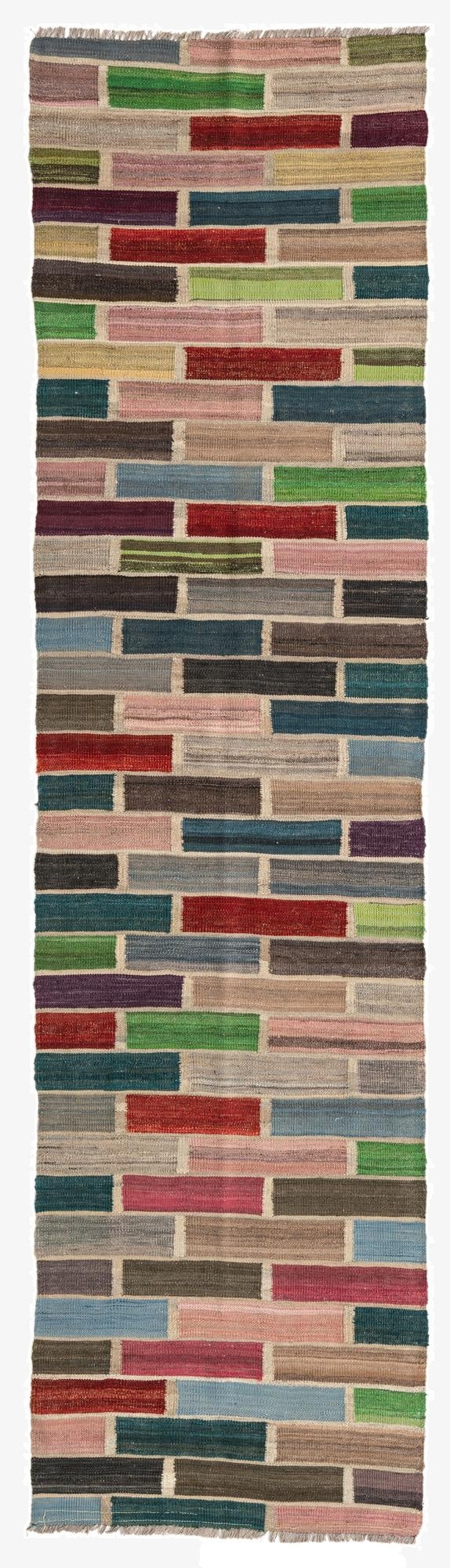  2' 6 x 9' 7  Hand Woven Kilim Modern Wool Runner Rug