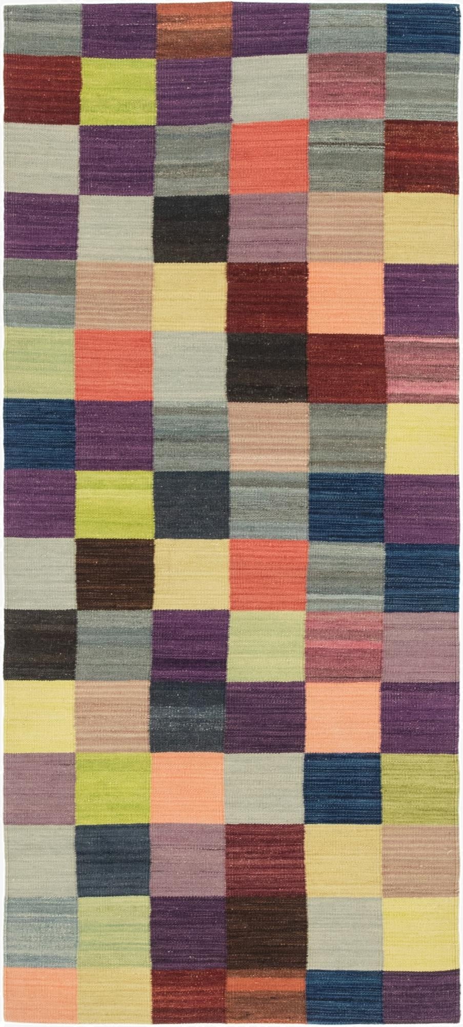  2' 9 x 6' 7  Hand Woven Kilim Modern Wool Runner Rug