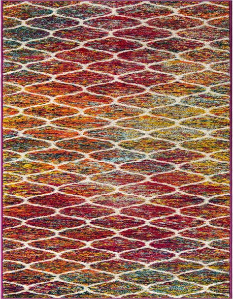 Detail image of  2' 7 x 11' Lattice Frieze Runner Rug