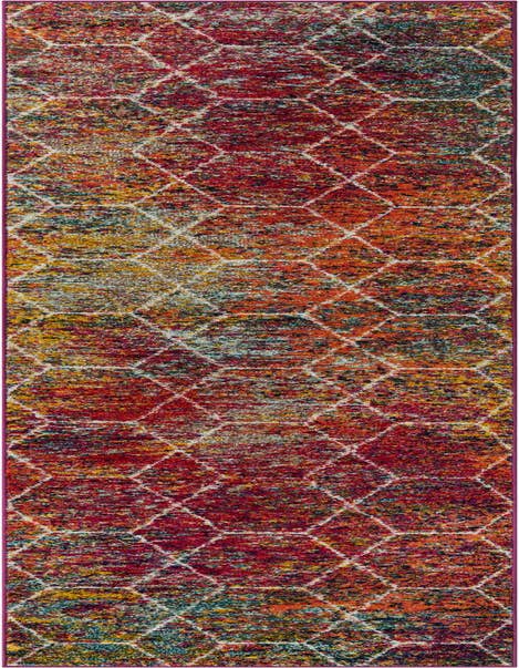 Detail image of  2' x 11' Lattice Frieze Runner Rug