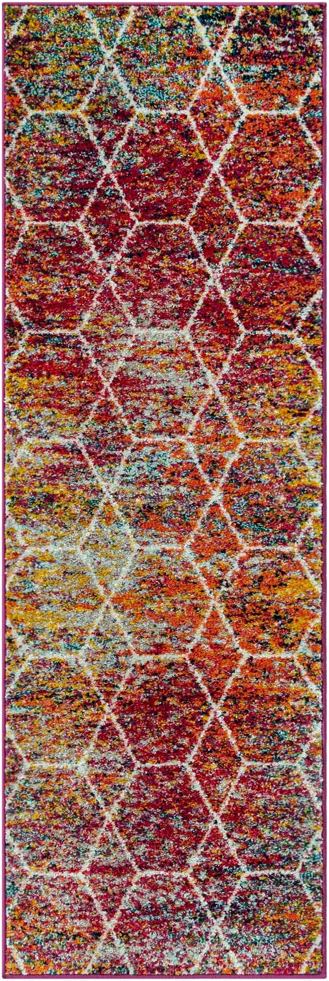  2' x 6' Lattice Frieze Runner Rug