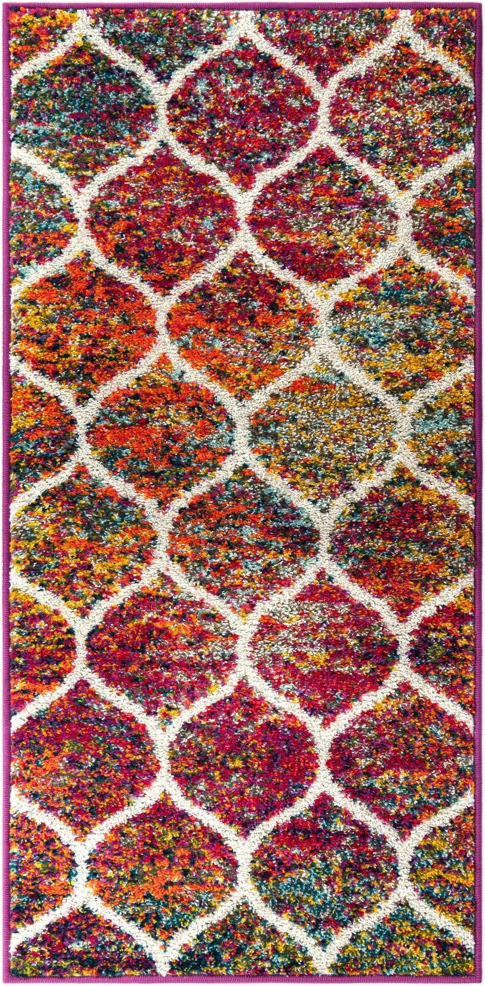  2' x 4' Lattice Frieze Runner Rug