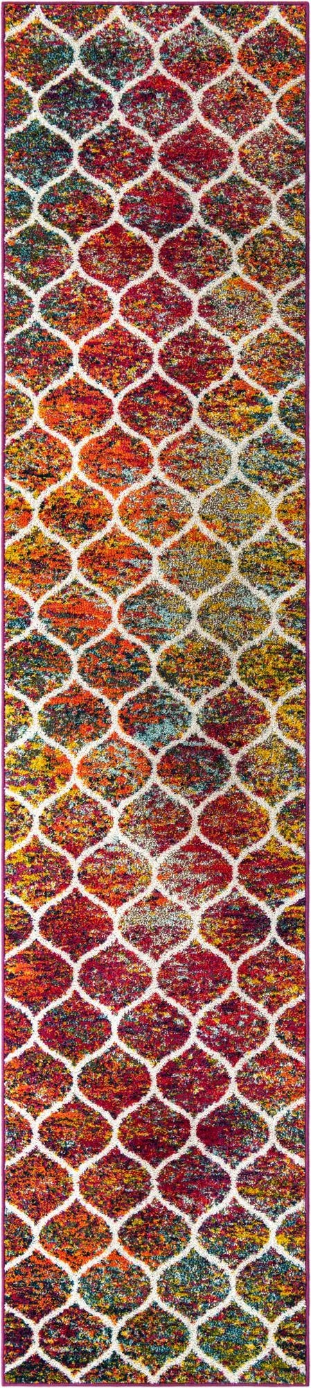  2' 7 x 12' Lattice Frieze Runner Rug