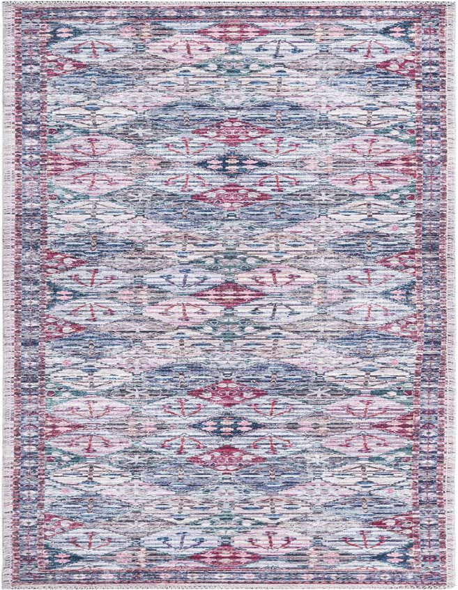 A 6 ft multi-colored runner rug with a distressed traditional floral and anchor pattern, ideal for a hallway.