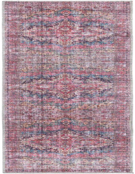 A multi-colored 8 ft runner rug with a vintage medallion pattern, ideal for hallways or patios.