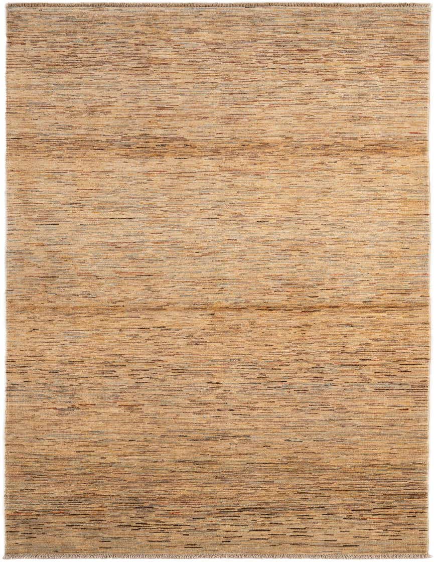 A 9 ft runner rug from the Modern Ziegler collection, featuring a multi-colored stripe pattern in hand-spun wool, ideal for hallways.