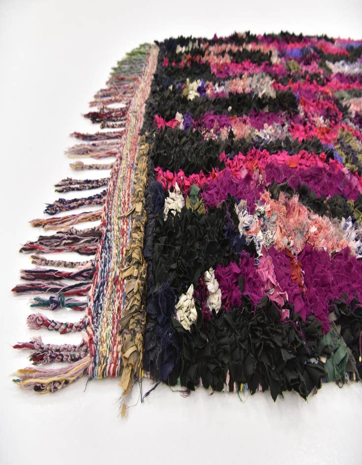 Detail image of  4' 2 x 8' 9  Hand Knotted Moroccan Wool Runner Rug