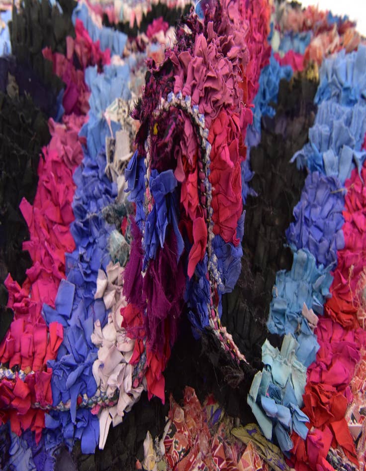 Detail image of  4' 2 x 8' 9  Hand Knotted Moroccan Wool Runner Rug