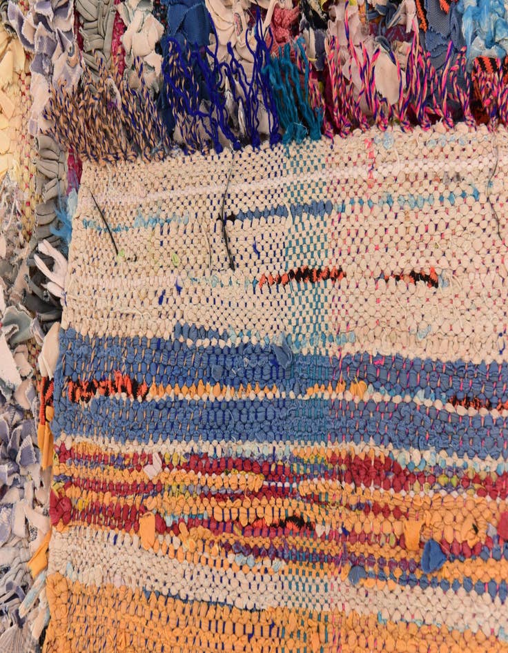 Detail image of  4' 5 x 9'  Hand Knotted Moroccan Wool Runner Rug