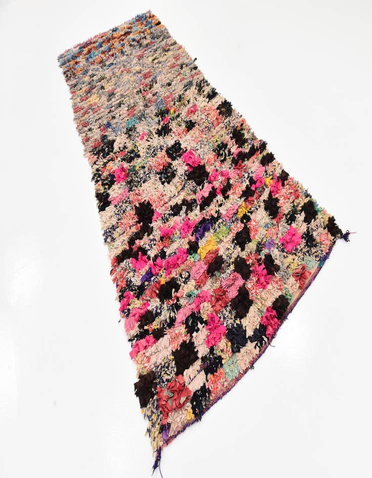 Detail image of  4' 5 x 9'  Hand Knotted Moroccan Wool Runner Rug