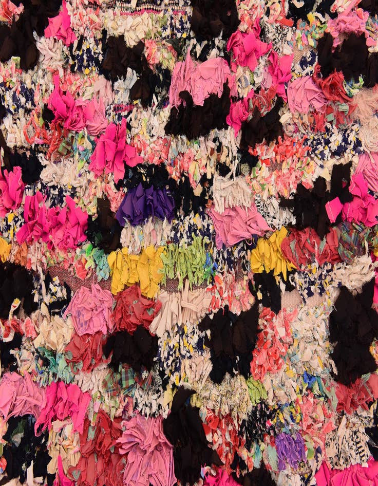 Detail image of  4' 5 x 9'  Hand Knotted Moroccan Wool Runner Rug