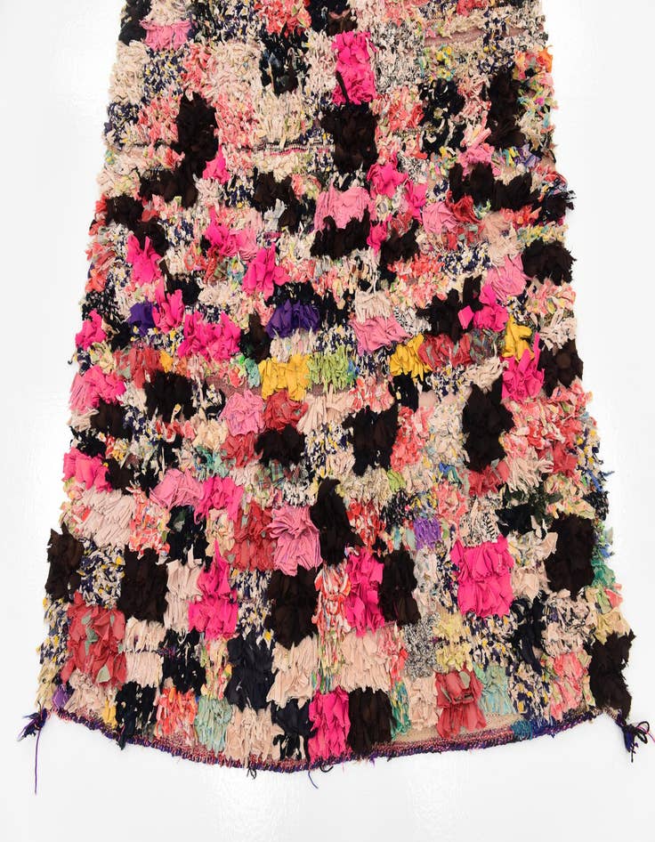 Detail image of  4' 5 x 9'  Hand Knotted Moroccan Wool Runner Rug