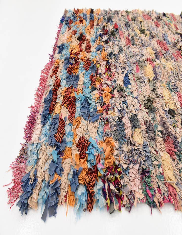 Detail image of  4' 5 x 9'  Hand Knotted Moroccan Wool Runner Rug