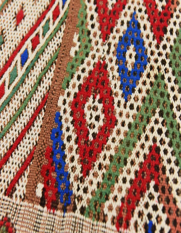 Detail image of  5' 10 x 14' 10  Hand Knotted Moroccan Wool Runner Rug