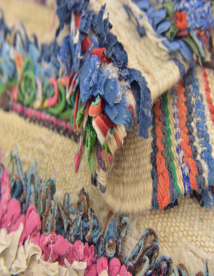 Detail image of  4' 5 x 7' 8  Hand Knotted Moroccan Wool Runner Rug