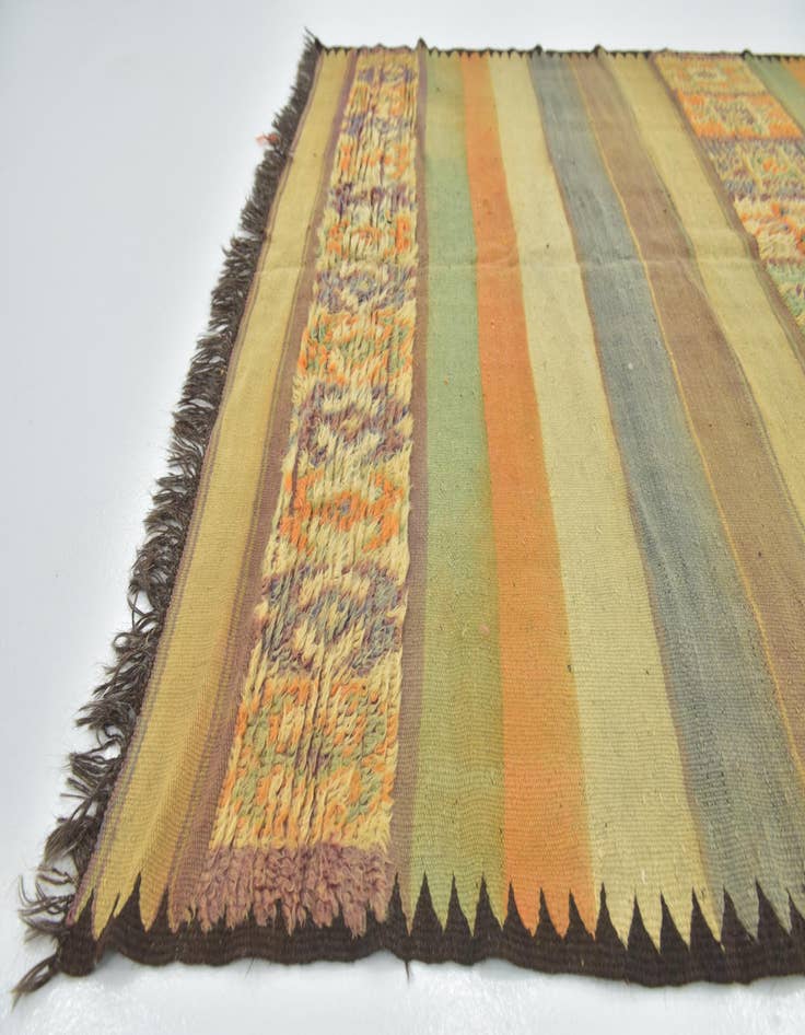 Detail image of  5' 5 x 10'  Hand Knotted Moroccan Wool Runner Rug