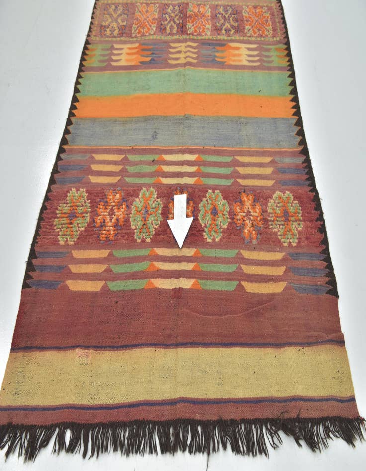 Detail image of  5' 9 x 13'  Hand Knotted Moroccan Wool Runner Rug