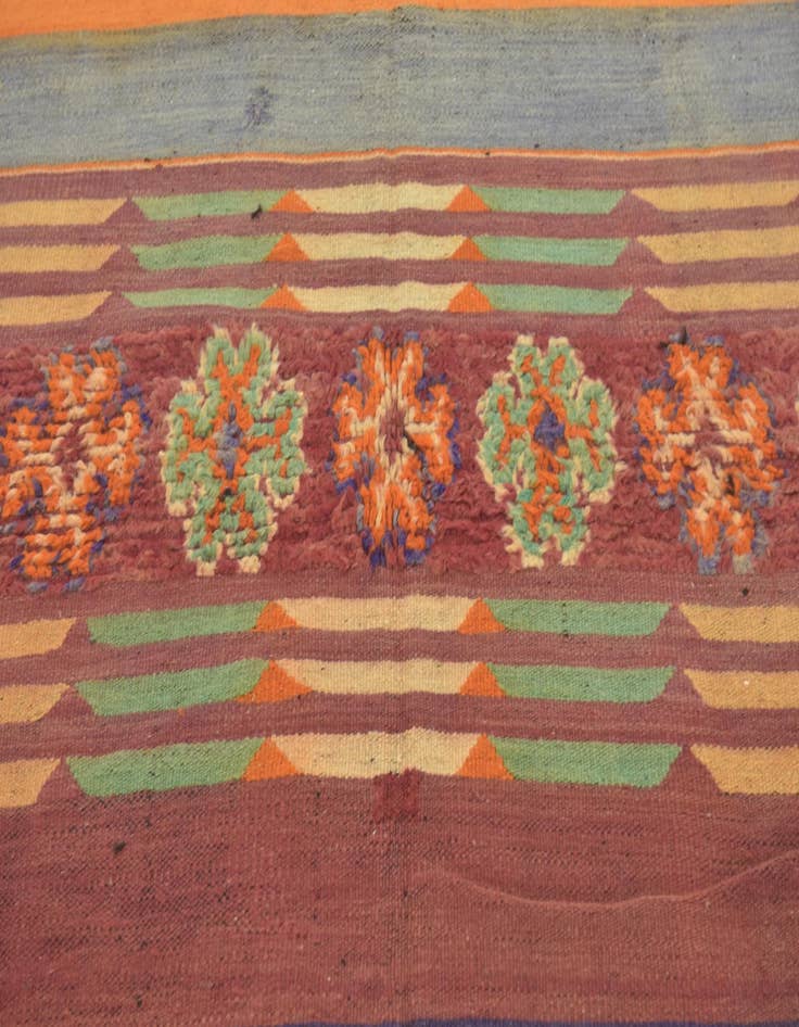 Detail image of  5' 9 x 13'  Hand Knotted Moroccan Wool Runner Rug