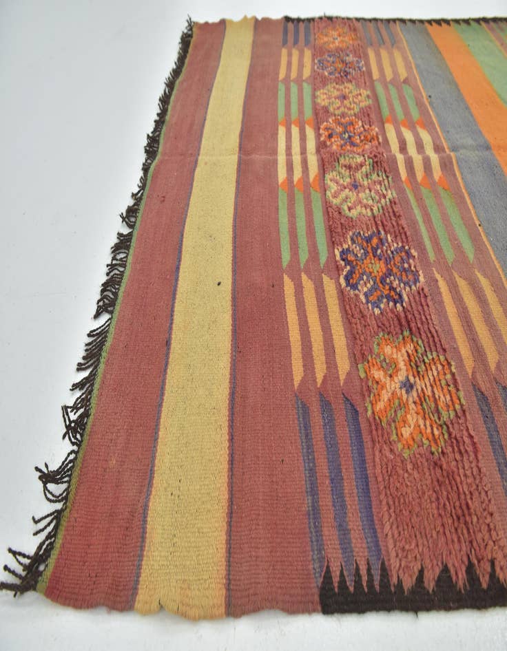 Detail image of  5' 9 x 13'  Hand Knotted Moroccan Wool Runner Rug