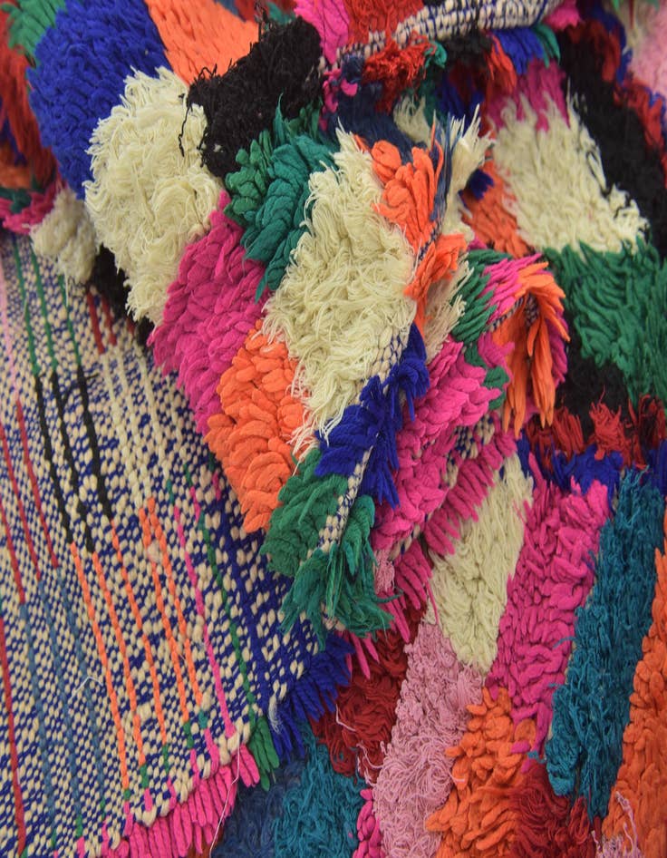 Detail image of  3' 8 x 8'  Hand Knotted Moroccan Wool Runner Rug