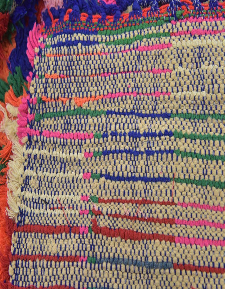 Detail image of  3' 8 x 8'  Hand Knotted Moroccan Wool Runner Rug