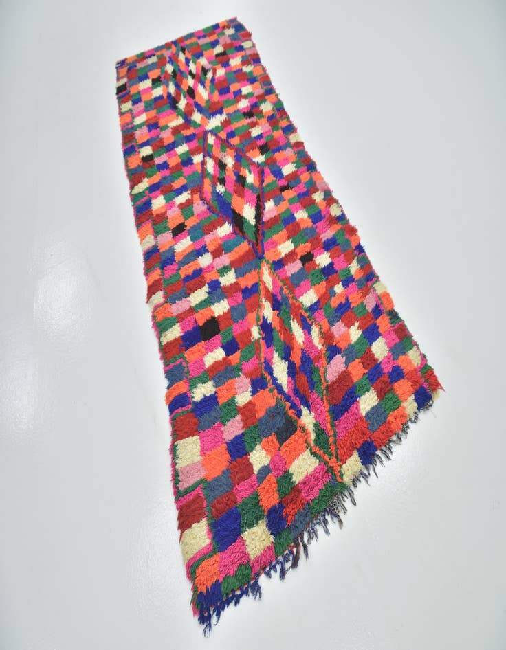 Detail image of  3' 8 x 8'  Hand Knotted Moroccan Wool Runner Rug