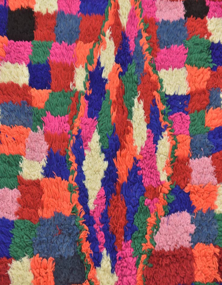 Detail image of  3' 8 x 8'  Hand Knotted Moroccan Wool Runner Rug