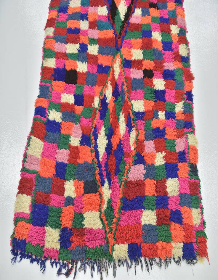 Detail image of  3' 8 x 8'  Hand Knotted Moroccan Wool Runner Rug