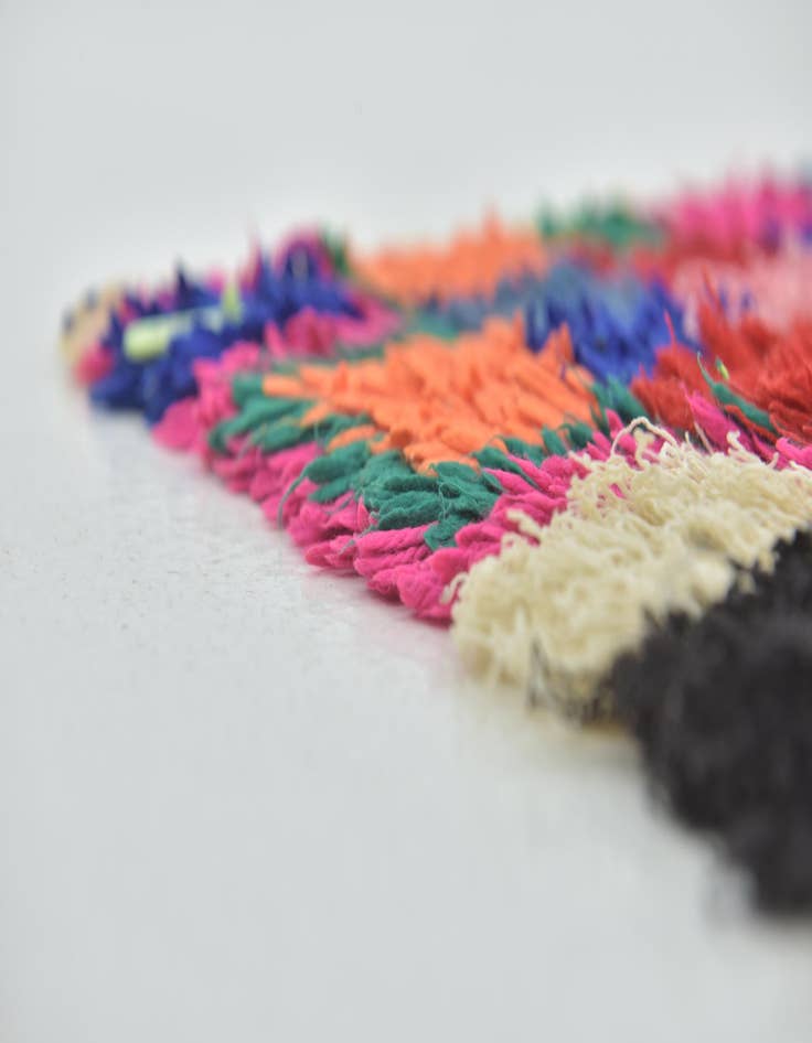 Detail image of  3' 8 x 8'  Hand Knotted Moroccan Wool Runner Rug